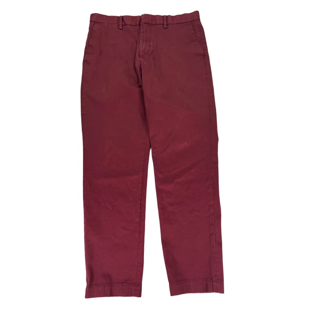 Banana Republic Men's Burgundy Mason Athletic Tapered Fit Dress Pants - 34x32